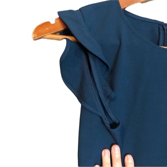 NWT! Loft blue ruffle sleeve dress. size 2 petite - Picture 8 of 10